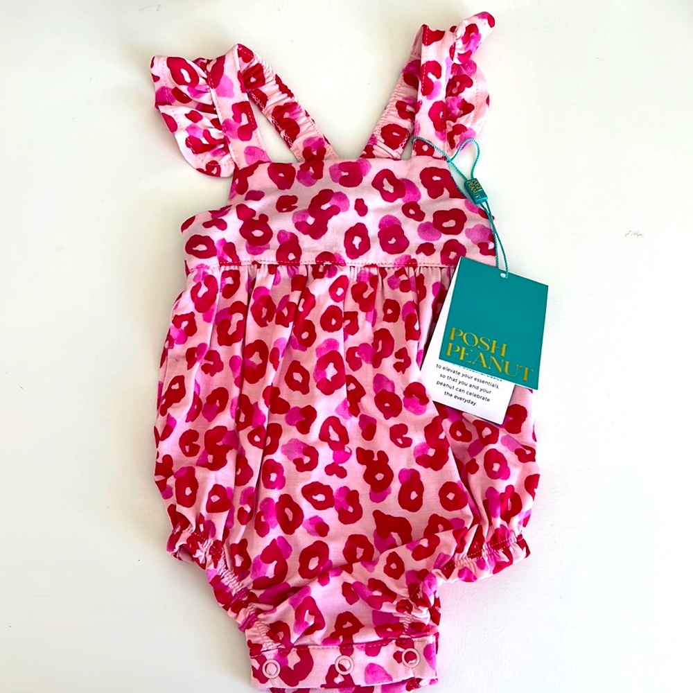 Posh Peanut Bubble Romper Ashley print 3-6 months
